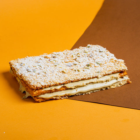 Torta Millefoglie Caramellata Pistacchio